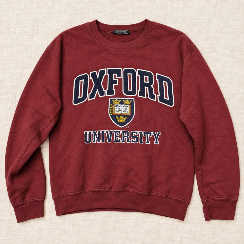 Oxford University Official Sweatshirt Burgundy Adult Small Crest Crewneck